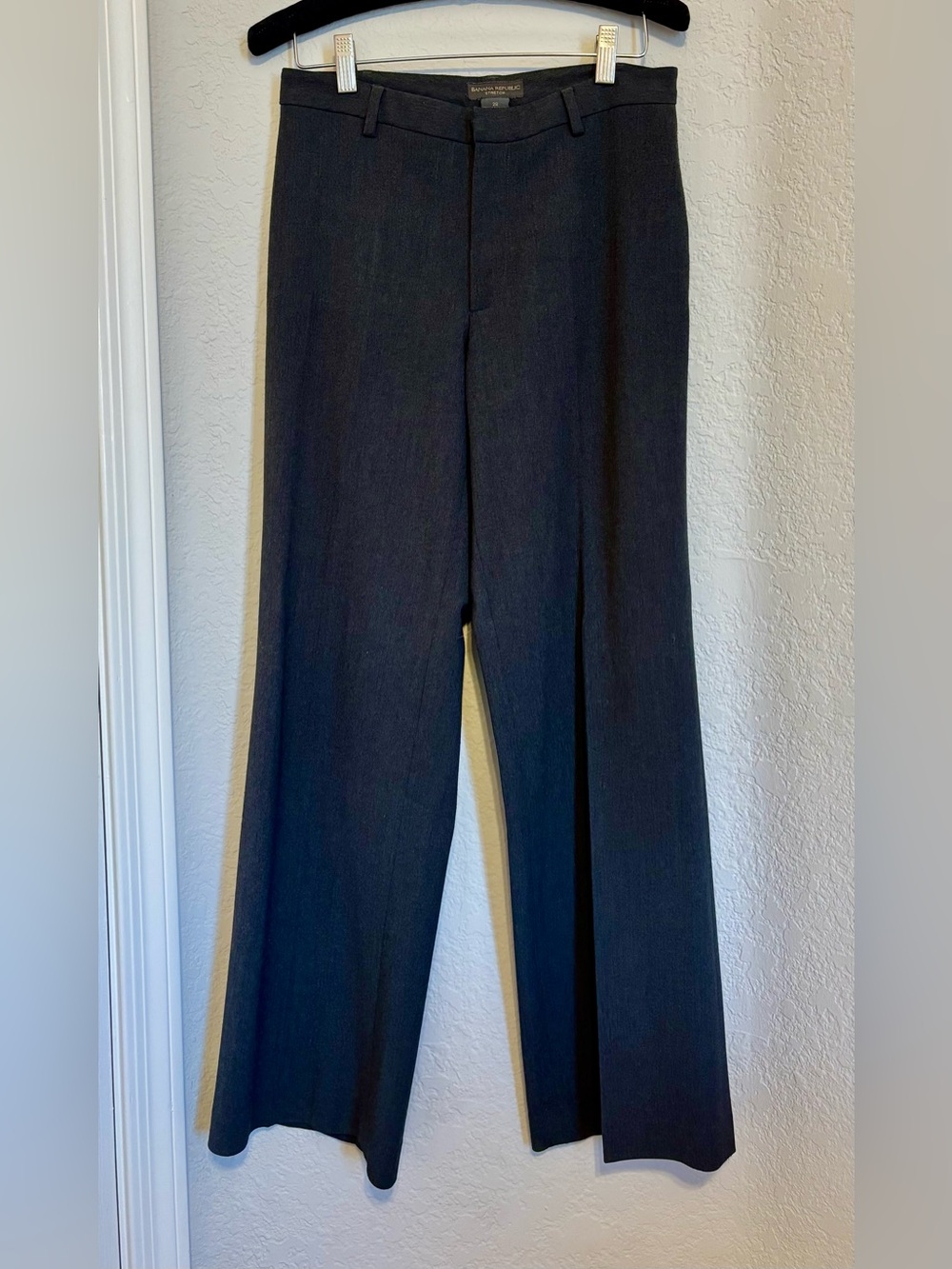 Banana Republic Dark Charcoal Wide-Leg Dress Pants